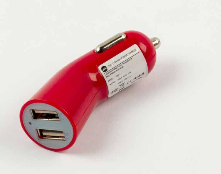 DUO CAR CHARGER 2 USB CAR CHARGER FOR IPHONE, IPAD, IPOD AND ALL USB POWERED DEVICES FOR A QUICK CHARGE Whatever your destination, your electronic devices will be hungry for power.