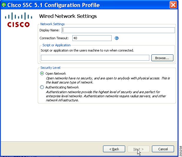 SSC Management Utility Chapter 2 Configuring Wired Network Settings The Wired Network Settings window enables you to create an open (non-secure) network or an 802.