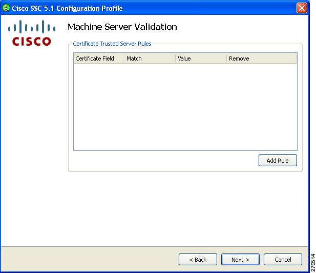 Chapter 2 SSC Management Utility Configuring Trusted Server Validation Rules When the Validate Server Identity option is configured for the EAP method, the Machine Server Validation window enables