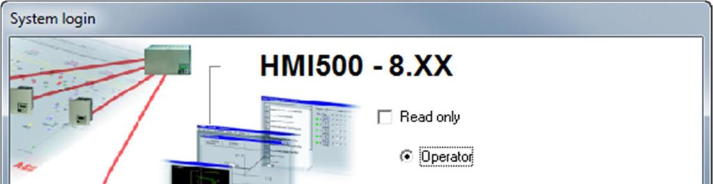 1MRK 500 121-UEN Section 3 Figure 2 System login dialog The program can be run in a read only mode by ticking the Read only check box, i.e. the data can be viewed but not changed.