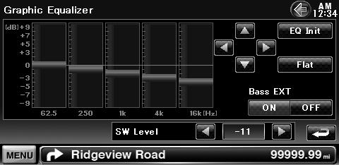 Audio Control Equalizer Control You can set up the equalizer. Display the Equalizer screen Touch [ ] > [ ] > [Equalizer].