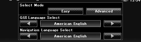 Advanced mode (DNX models only) [GUI Language Select] Selects the display language used for the control screen and so forth.