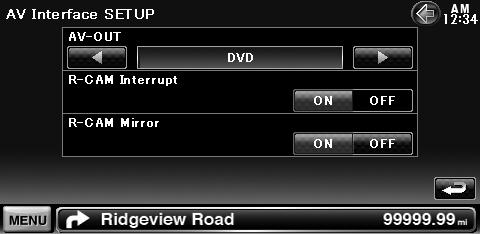 [On Screen AV-IN] Sets an on-screen display of the AV-IN playback screen. ( "Auto") "Auto": Information is displayed for 5 seconds when updated.