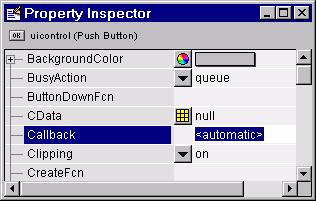 1 Creating GUIs with MATLAB When you save or activate the figure, GUIDE changes the Callback property to a string