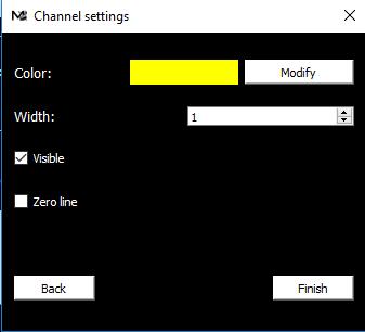 In the Name field, type the name you want to assign to the new chart. In the X Axis Channel box, you can select the channel to be assigned to the X axis.