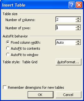 table in your document The cursor will be flashing in the 1 st cell of the table. Type What do you want it to do?