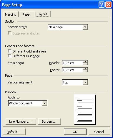 Tip: The [Paper size:] can also be set from the Page Setup dialog box.