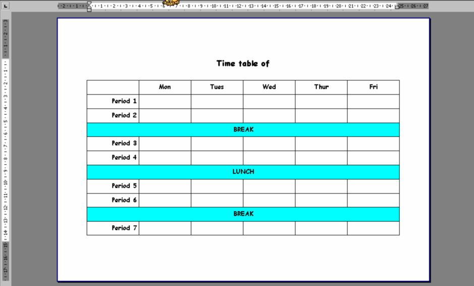 Exercise 27 Use Print Preview On the Standard toolbar click on the [Print Preview] button To view and position the table on the page Adjust page margins Move the mouse over the Top and Bottom margins