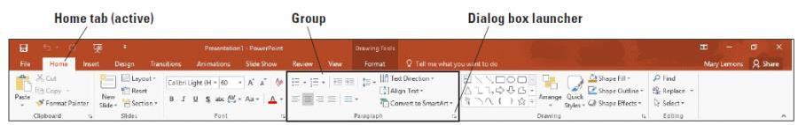 Lesson 1 Page 4 2. 3. 4. keyboard to display it. If needed, scroll to the right to locate the PowerPoint 2016 tile. Click PowerPoint 2016. PowerPoint starts and its Start screen appears.