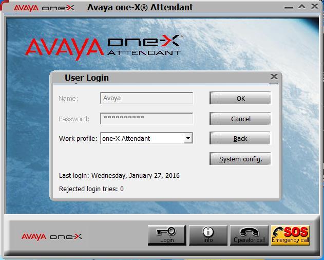 On the next screen, click the Login button to log in as a one-x Attendant user.