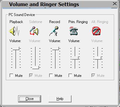 Configure the Volume and Ringer Settings to allow the user to hear ringing. To access the settings, select the icon on the toolbar.