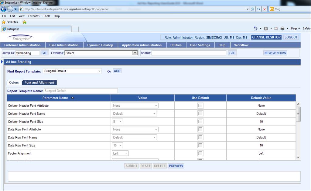 Asset Arena InvestOne 71 the report designer Test button, the SunGard Default template will be automatically assigned.