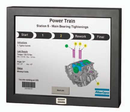 Power Focus Options - HMI This HMI touch panel display is pre-installed with the Operator Guidance application, making it possible to interact with the tightening system.