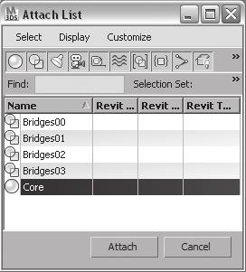 7 Select all the Objects in the Attach List dialog and select Attach. All the selected geometry is one object now. **Insert Ex8_05.