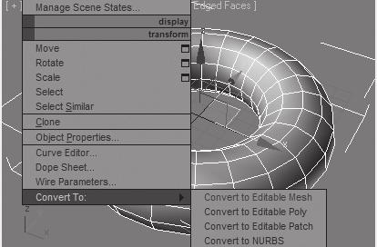 A parametric object can be converted into a base object type in the same fashion that a shape is converted into an Editable Spline. One way of proceeding is though the right click quad menu.