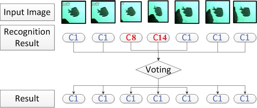 Fish Recognition Result refining after classification: Trajectory voting Recall Averaged Precision Averaged Percentage of by