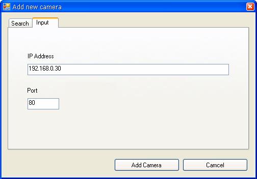 Once the camera is found and is shown in the list, select it and click Add Camera.