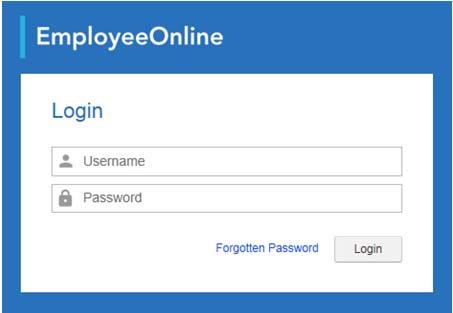 B Performing a Password Reset 1 To reset your Employee Online password click the Forgotten Password link.