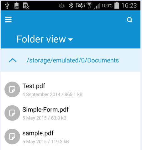 4.3 How to open a document Use the file explorer to open a PDF document: Options are available to open a document from: Folder View Recent