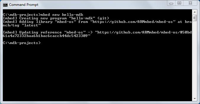 Starting a new project with Mbed CLI To start a new Mbed OS project, open a command prompt or terminal window: 1. Navigate to the folder where you want to create the new project. 2.