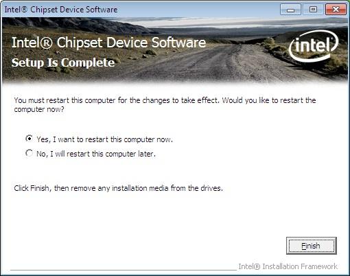Figure 6-7: Chipset Driver Installation Finish Screen 6.4 Graphics Driver Installation To install the Graphics driver, please do the following. Step 1: Access the driver list. (See Section 6.