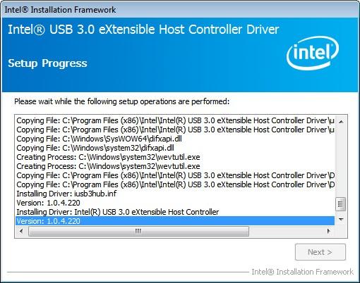 Figure 6-22: USB 3.0 Driver Setup Operations Step 13: The Finish screen in Figure 6-23 appears.