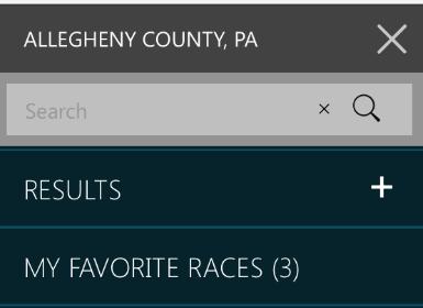 My Favorite Races (mobile) Every contest tile in the content section of the site has a star in the upper left corner.