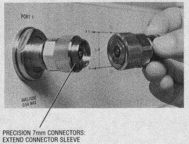 Connecting 7 mm connectors is somewhat different, and perhaps counterintuitive These are sexless connectors, and the mating surfaces mount flush and are held together by a single rotating sleeve The