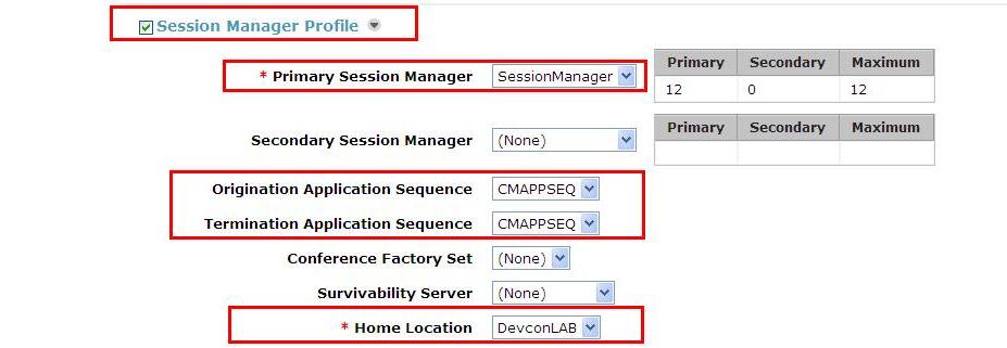 Sequence and the Termination Application Sequence and the Home Location as highlighted below.