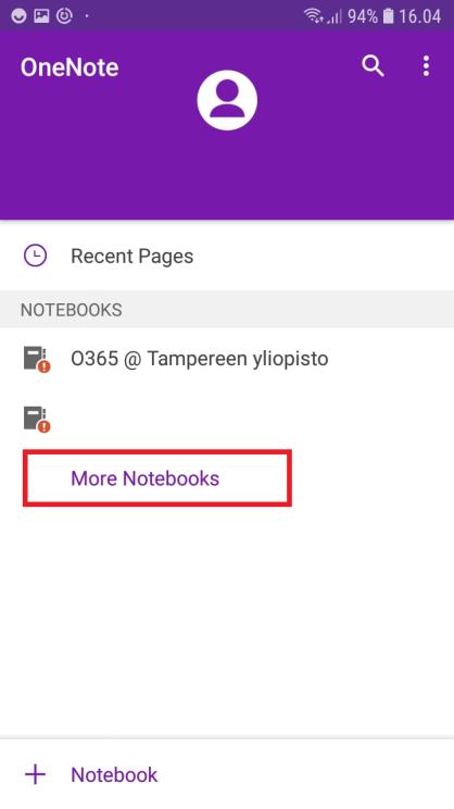 OneNote If you use a personal OneNote notebook on your mobile device, you need to start using the notebook available in the TUNI365 service.