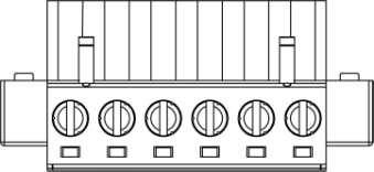 Identify the positive and negative feed positions for the terminal block connection. See the symbols printed on the panel indicating the polarities and DC input power range in voltage.