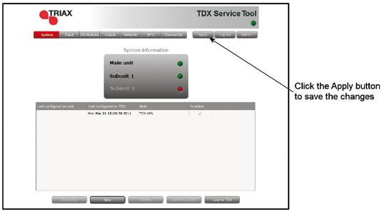 corner of the TDX Service Tool window.