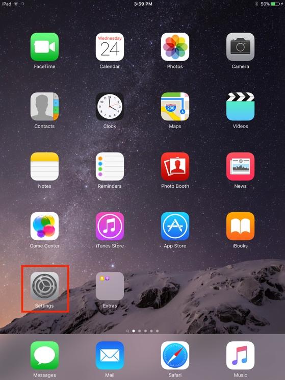 Connecting on an ipad or