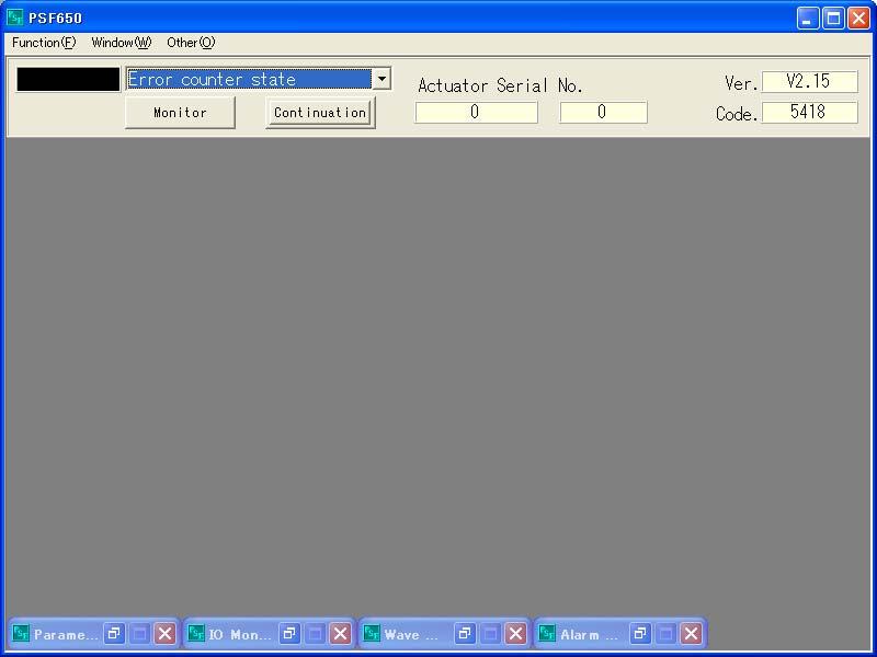 Operating program (Description of screen, Start screen) Start screen This section describes the PSF-650 start screen.