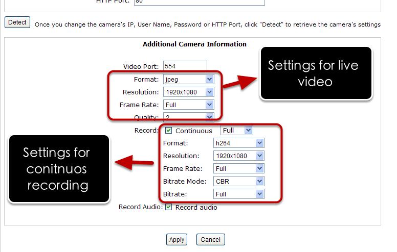 Add a camera manually Simply follow the instruction described above but instead of using the Search function, enter the camera s IP address and credential in the Camera Information manually, then
