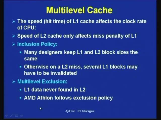 (Refer Slide Time: 12:17) As we know the CPU is directly communicating or interfacing with L1 cache.