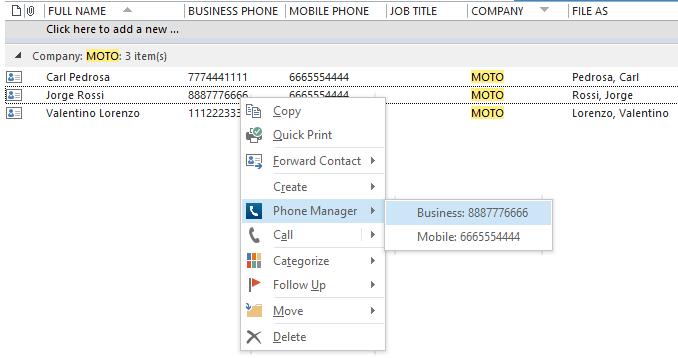 Application Support When in the contact list or contact details view at the top the ribbon bar can also be used.