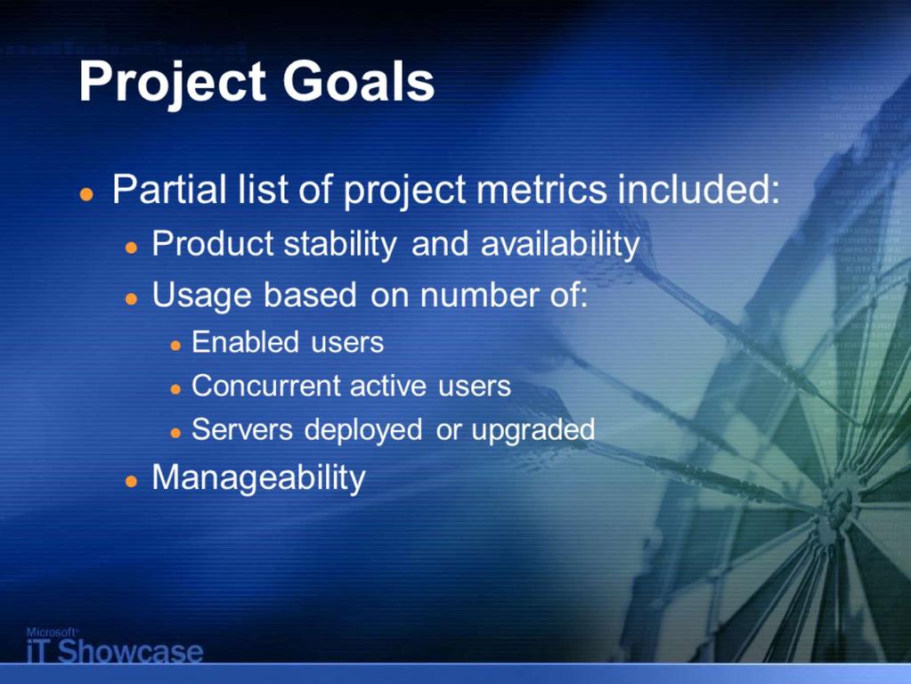 6 Project Goals Microsoft employees are active instant messaging users.