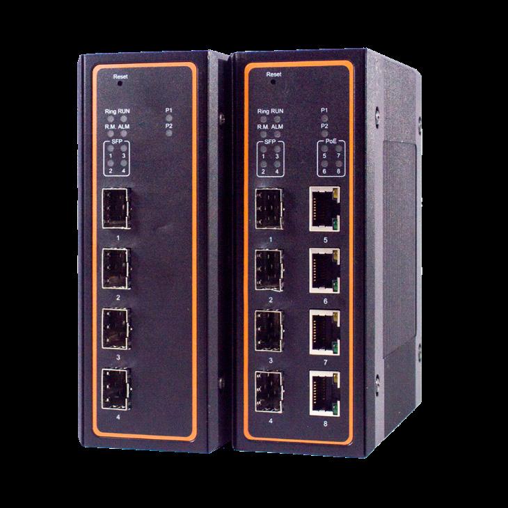 EHG7504 EHG7508 Series 4 or 8-Port Industrial Managed Gigabit PoE Switch FEATURE HIGHLIGHTS Up to 8 10/100/1000 BASE-T(X) RJ45 ports or 1000 BASE-X SFP slots. Up to 8 802.af/ 802.