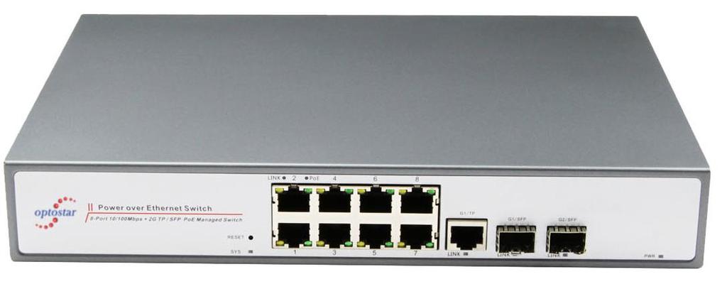 Managed PoE Switch with Eight