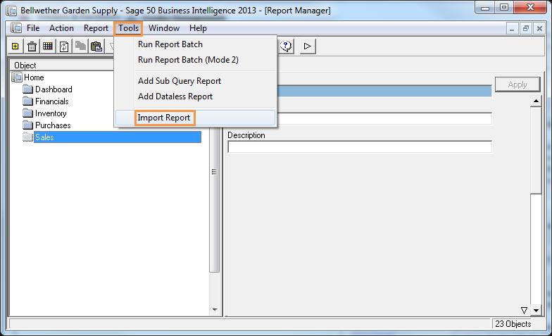 Importing reports Reports can be exported from one system and imported into another. The export function creates a compressed file with an.al_ extension which can be imported into other systems.