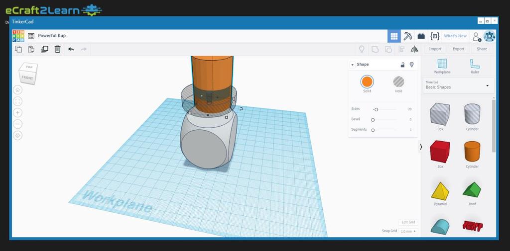 11 Figure 5 - TinkerCad running in a window inside ecraft2learn environment It is possible to close, maximize and minimize the window, using the three command buttons on the top right corner of the