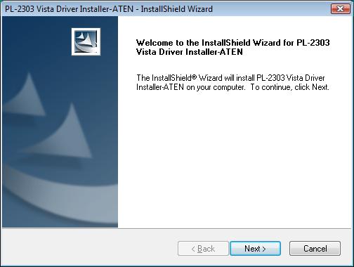 6. For Windows Vista, if the ATEN USB to Serial Cable driver does not already exist on the PC, driver