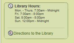 Library Hours change seasonally--check our