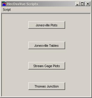 Chapter 7 Scripting HEC-DSSVue User s Manual To access the Script Selector,