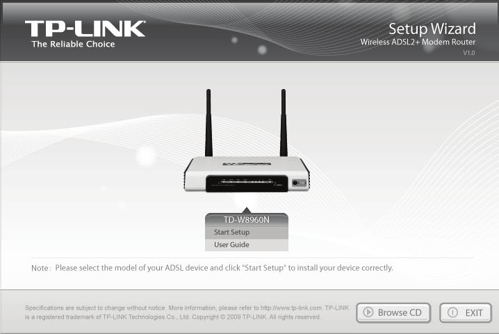 To configure the device, you can either run the setup CD-ROM (method one), or run the Web based Quick Setup Wizard (method two). TP-LINK strongly recommends that you run the setup CD-ROM.
