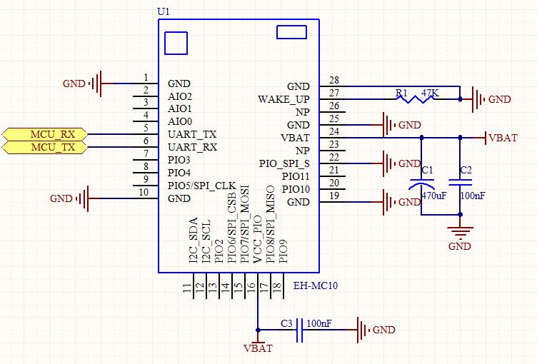 6.8. SPI Debug Bluetooth Low Energy Module The SPI Debug interface is chosen when SPI_PIO_S is high. The interface is used to program and debug the module.