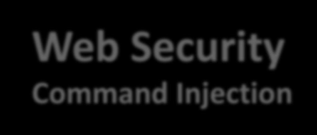 Web Security Command Injection 31 PHP at work Web Browser