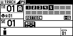 Finally, if you use STEP mode, you can set in each sequence (SE01 to SE32) a different pattern (P1 to P32): TIP If you enable SETTINGS > MISC > AUTO PATTERN = AT NEW SEQ, all patterns will follow the