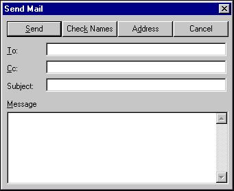 The Send Mail screen appears. 9. In the To field, enter an email address. 10. In the Subject field, enter a subject for the email.